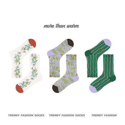 Women's Vintage Combed Cotton Warm Mid-calf Length Socks