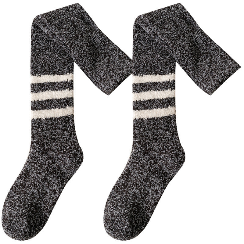Coral Fleece Socken Herren Kniestrümpfe Plüsch Dicke Socken
