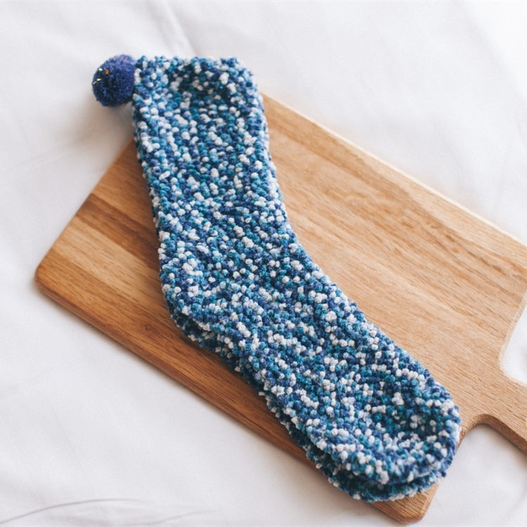Personalized Coral Wool Socks Medium Tube Socks Cake Socks Thickened Warm Home Floor Towels Sleep Socks