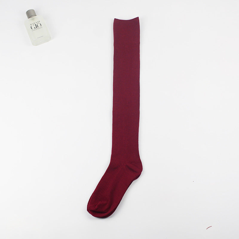 Women's Vertical Stripes Over The Knee Bunching Socks