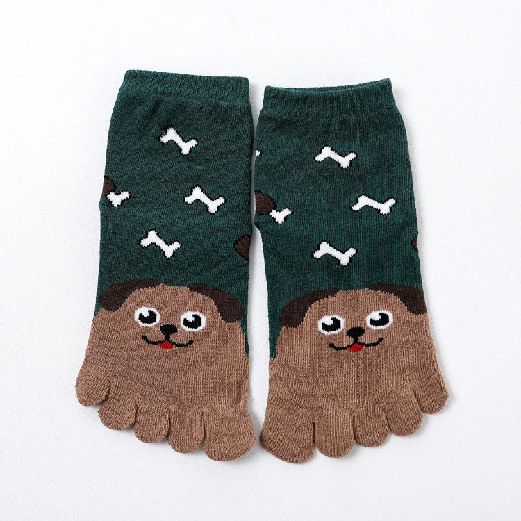 Five Toe Socks Cotton Socks Cute Cartoon