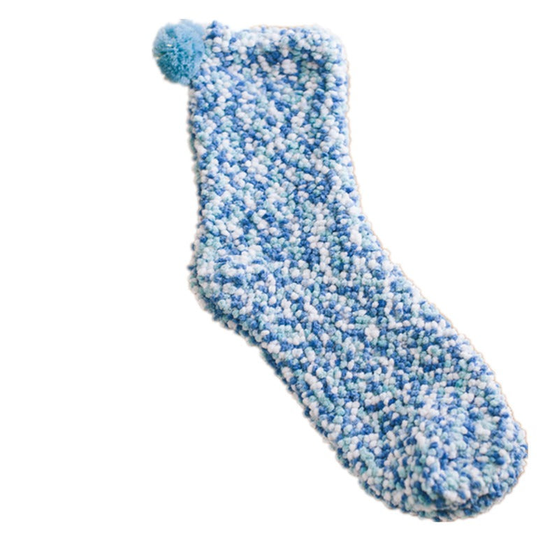 Personalized Coral Wool Socks Medium Tube Socks Cake Socks Thickened Warm Home Floor Towels Sleep Socks