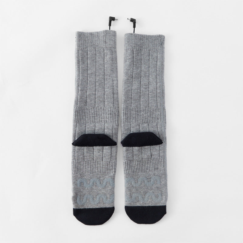 Heating socks, warm electric socks, USB charging long tube skiing socks, men's and women's winter heating and foot warming socks