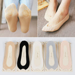 Ice Silk Boat Socks Ladies Invisible Socks Silicone Non-Slip Cotton Bottom Socks Summer Seamless Boat Socks