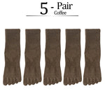 5 Pairs/lot Women Five Fingers Socks 100% Cotton Solid Colour Ladies Split Toe Sports Socks Spring Autumn Harajuku Toe Socks