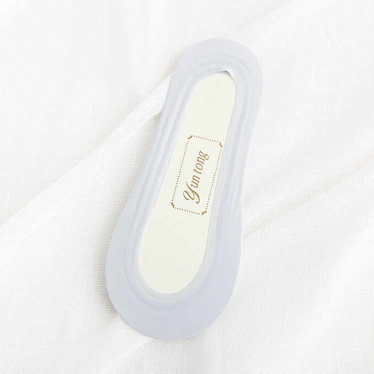 Ice Silk Boat Socks Ladies Invisible Socks Silicone Non-Slip Cotton Bottom Socks Summer Seamless Boat Socks
