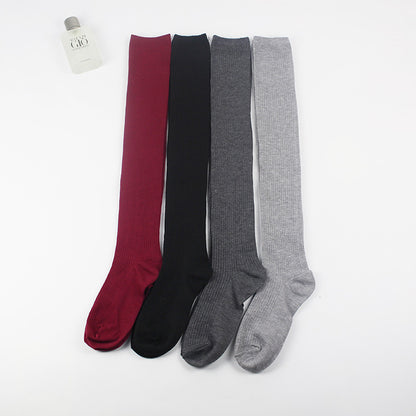 Women's Vertical Stripes Over The Knee Bunching Socks