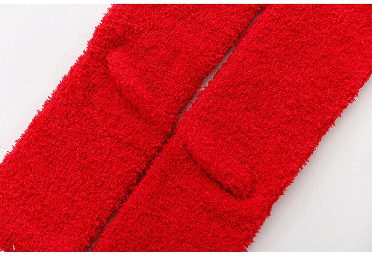 Coral Velvet Knee Socks Cartoon Long Tube