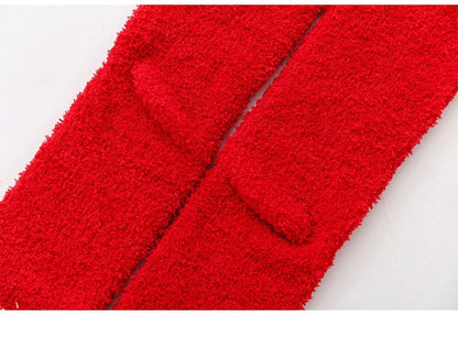 Coral Velvet Knee Socks Cartoon Long Tube