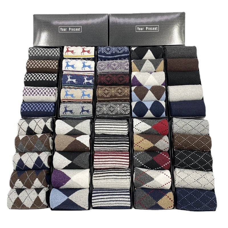 Lässige, dicke Thermo-Mittelschlauchsocken für Herren