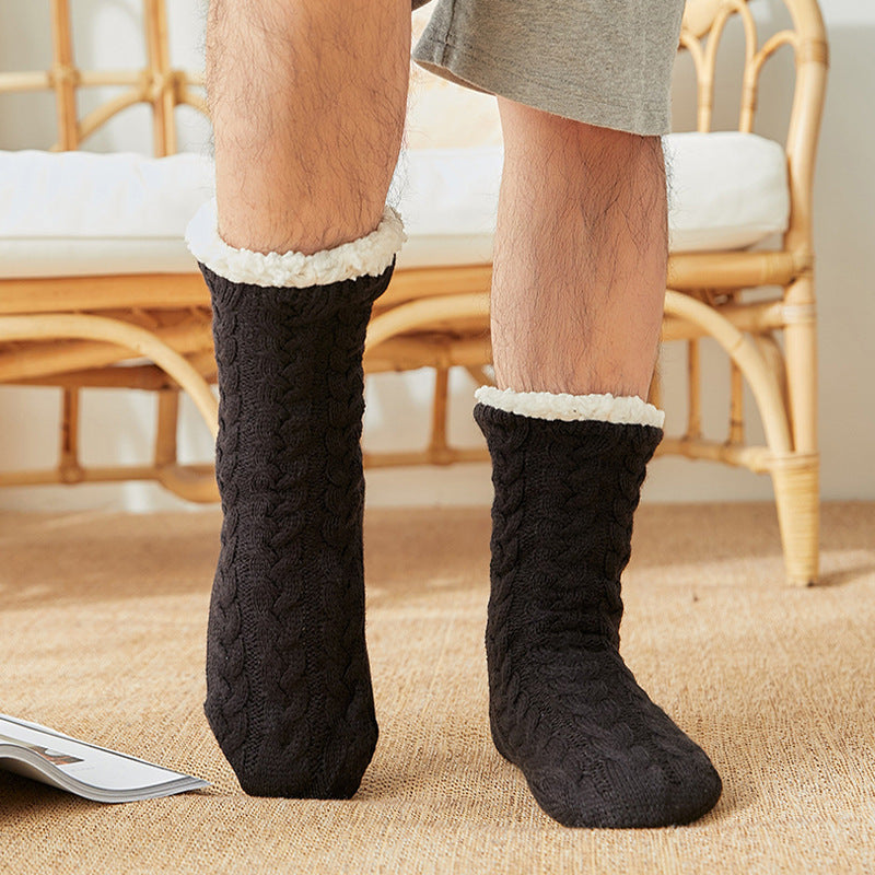 Men's Floor Socks Knitted Fleece Non-slip