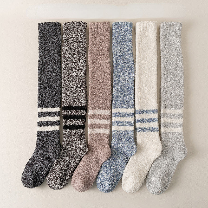 Coral Fleece Socken Herren Kniestrümpfe Plüsch Dicke Socken