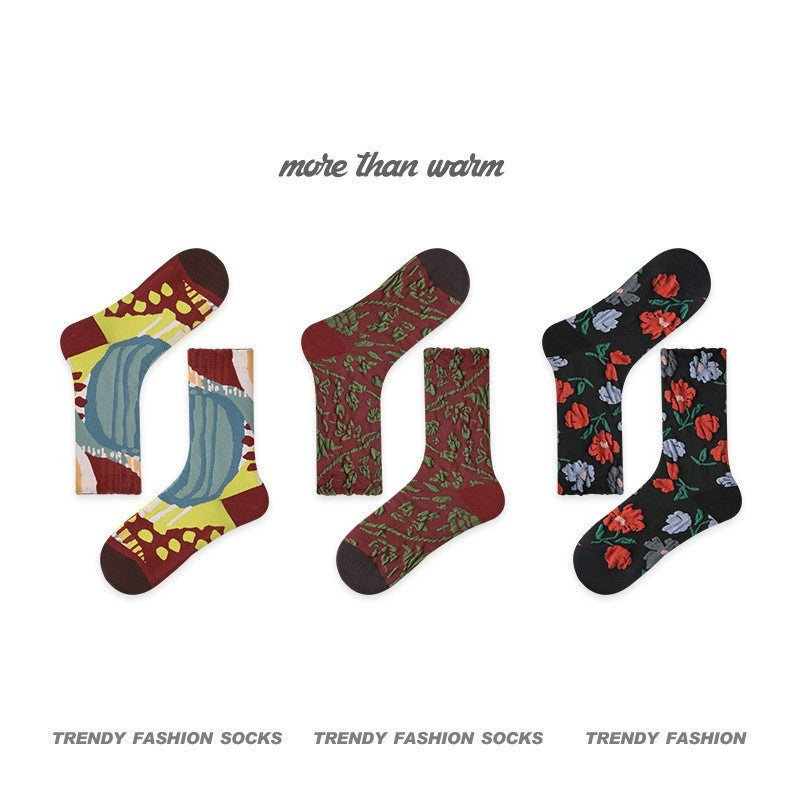 Women's Vintage Combed Cotton Warm Mid-calf Length Socks