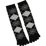 Business-Socken für Herren mit hoher Zehenpartie, Rautenform, kleinen Punkten, vertikalen Balken und einfarbiger