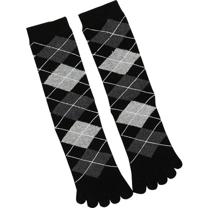 Men's Business High Toe Diamond-shaped Small Dot Vertical Bar Solid Color Socks