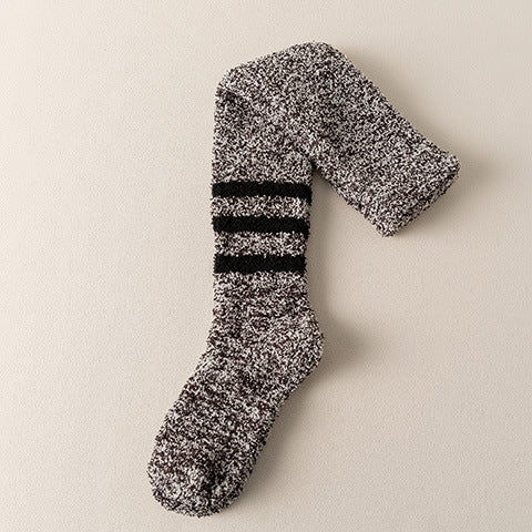 Coral Fleece Socken Herren Kniestrümpfe Plüsch Dicke Socken