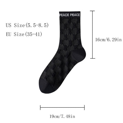 6 Pairs Womens Crew Socks Casual Knit Comfy Seamless Comfort Breathable Cool Dress Socks For Outdoor Sports Running Fitness Cycling