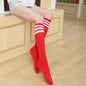 College Style Striped Sports But Knee-high Cotton Socks